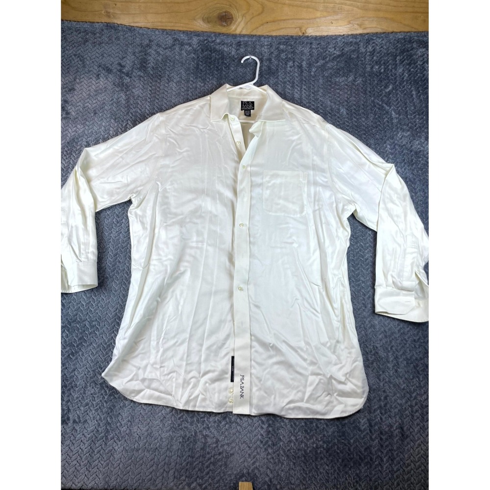 Jos. A. Bank Signature Collection Dress Shirt Men 17.5 White Wrinkle Free Formal